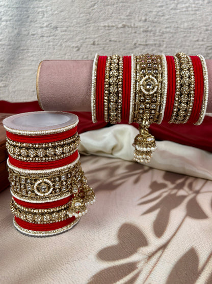 Designer Hanging Kundan Bangles Set