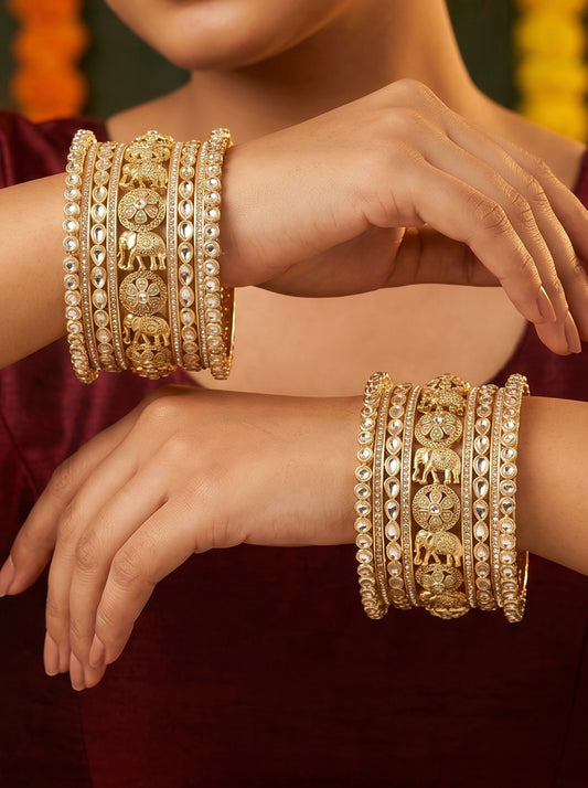 Traditional Kundan Rajwada Bridal Bangles