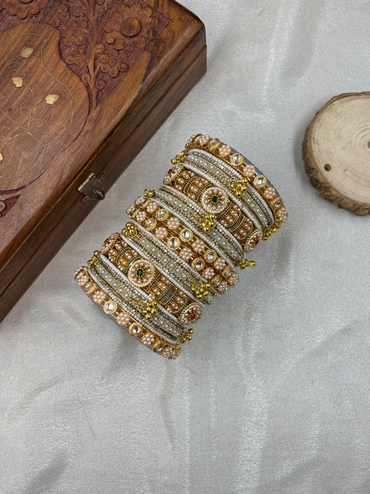 Pearl Bangles Set for Women