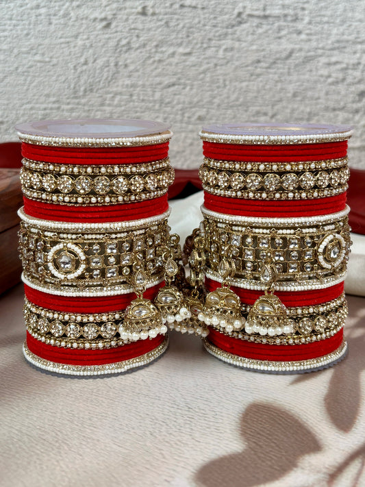 Designer Hanging Kundan Bangles Set