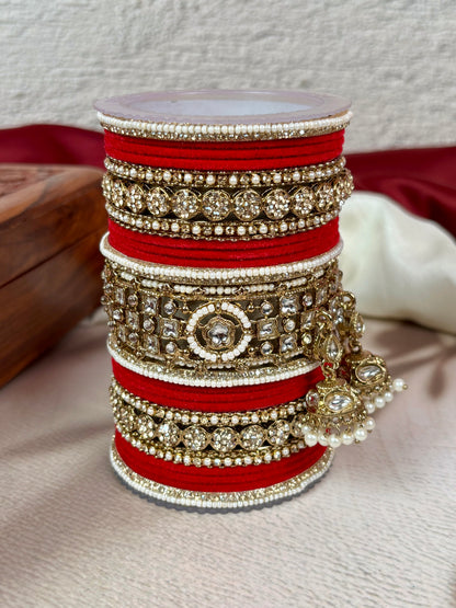 Designer Hanging Kundan Bangles Set