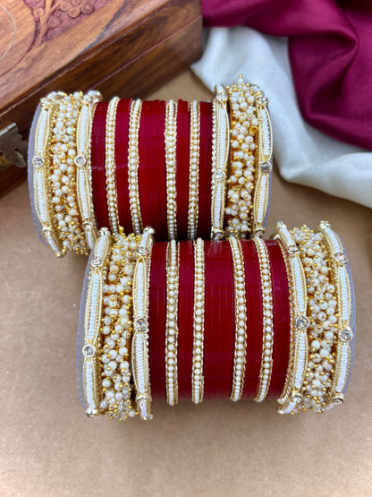 Handcrafted Pearl Punjabi Chuda Set