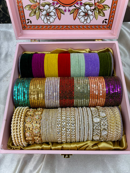 Sequence Bangles Combo Box for Women