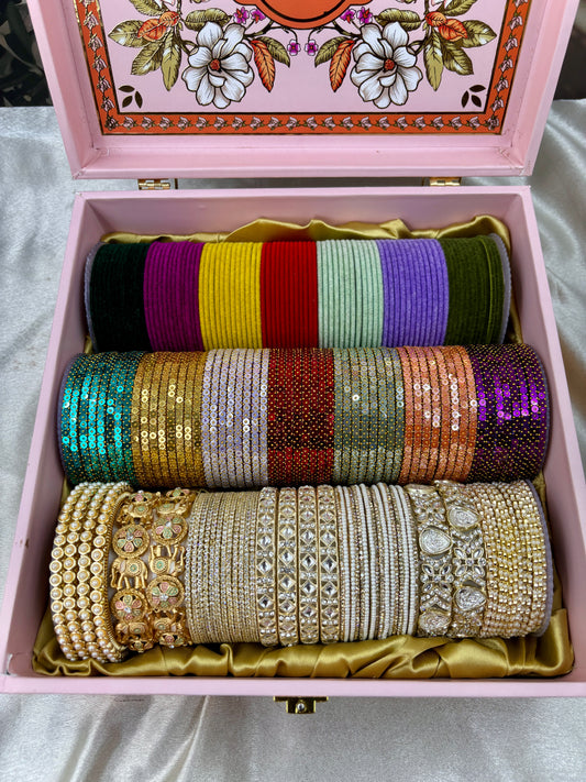 Sequence Bangles Combo Box for Women