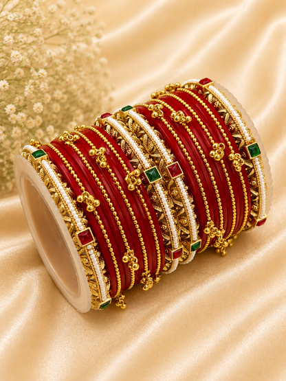 Traditional Red Bridal Chuda Set
