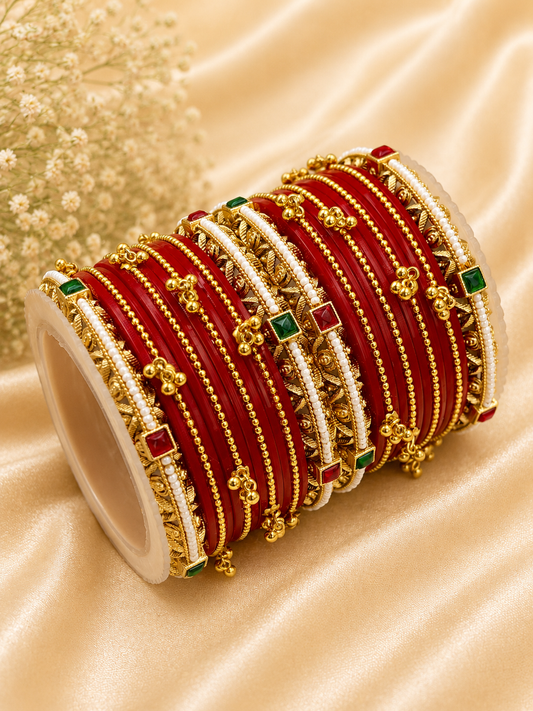 Traditional Red Bridal Chuda Set