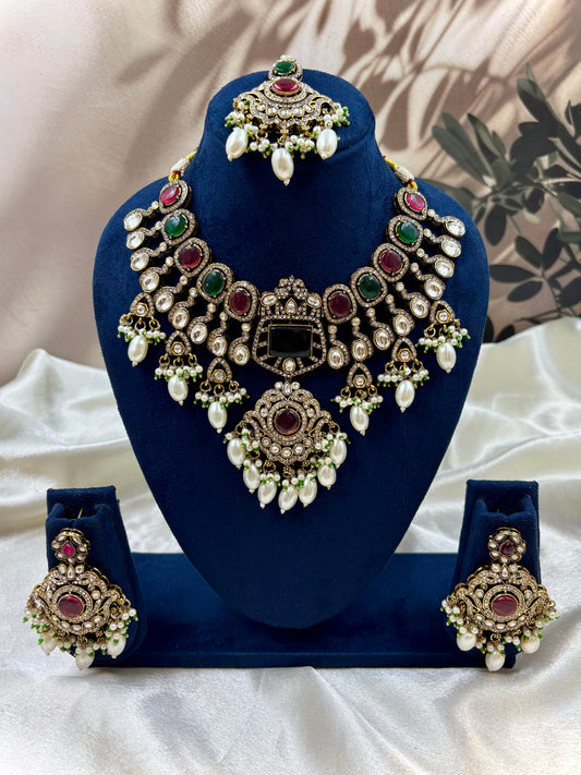 Rani Green Victorian Antique Jewelry Necklace