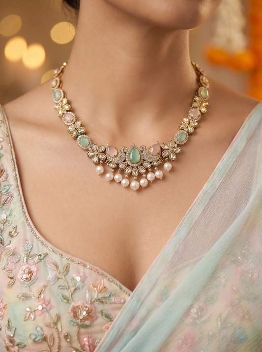 Ethnic Antique MintPink Necklace Set