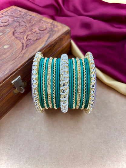 Ethnic Rama Pearl Kundan Set