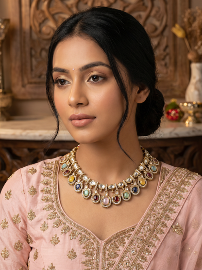 Indian Multi Bridal Kundan Jewelery Set