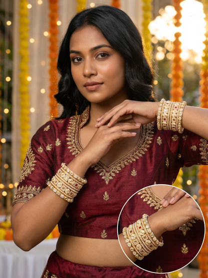 Traditional Pearl Gold Bangles