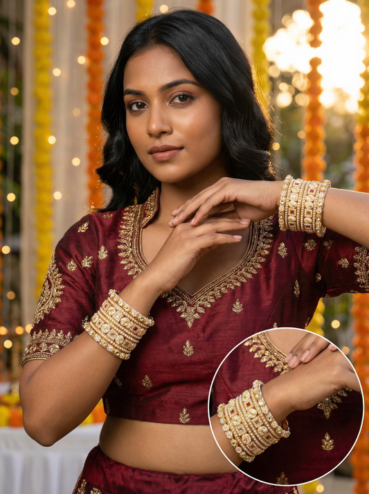 Traditional Pearl Gold Bangles