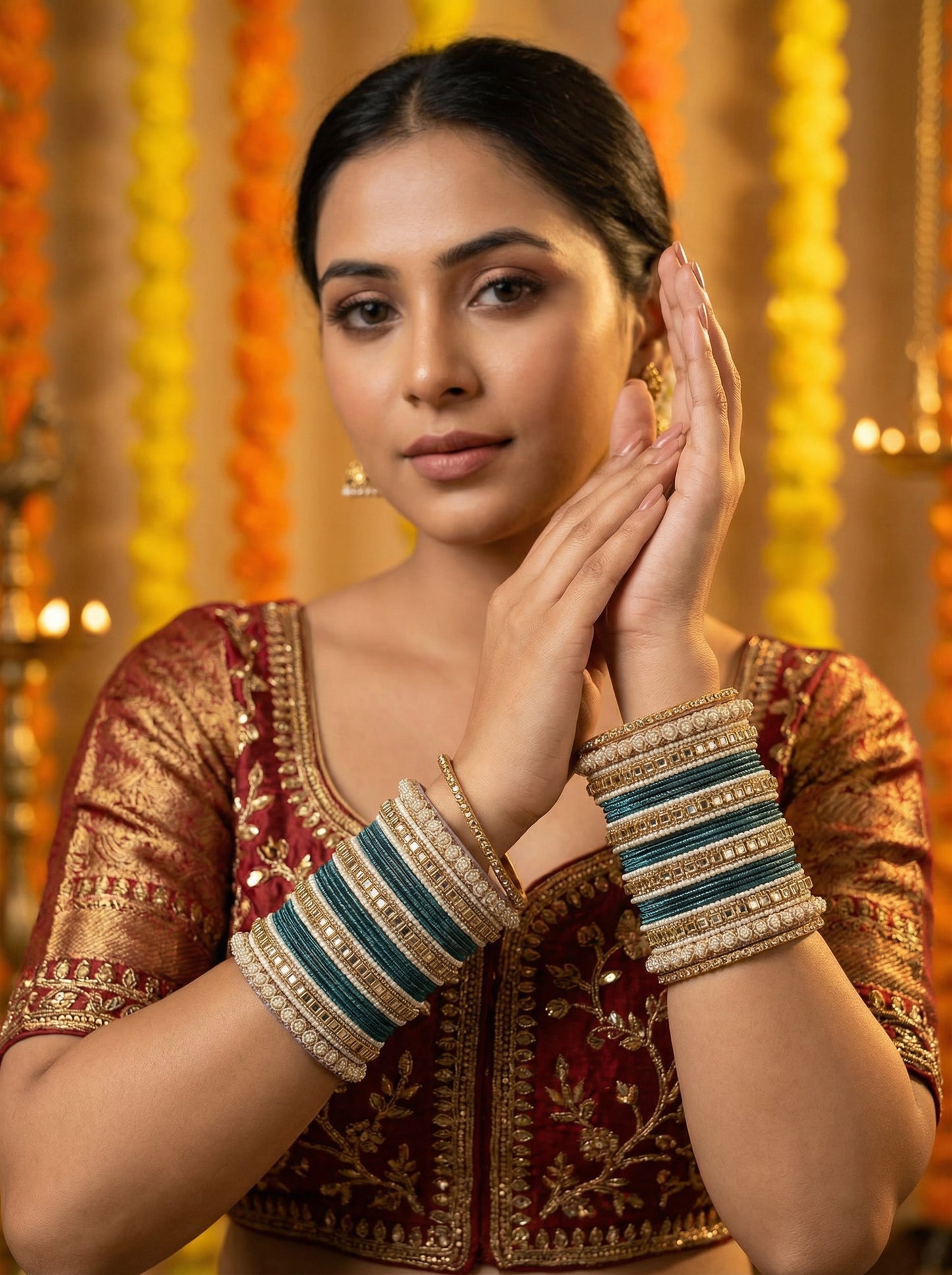 Traditional Peacock Kundan Bangles