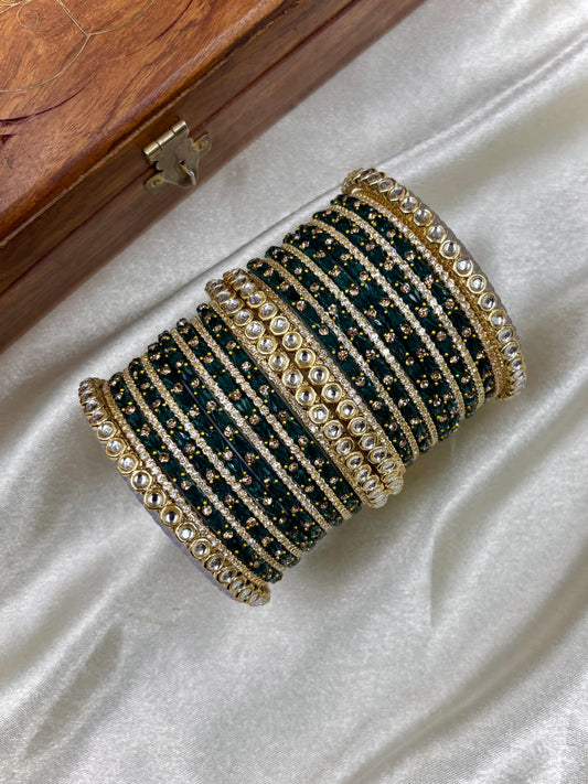 Rama Kundan Glass Bangles Set