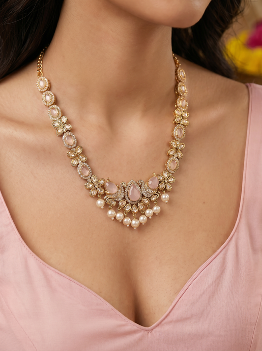 Ethnic Antique Pink Necklace Set