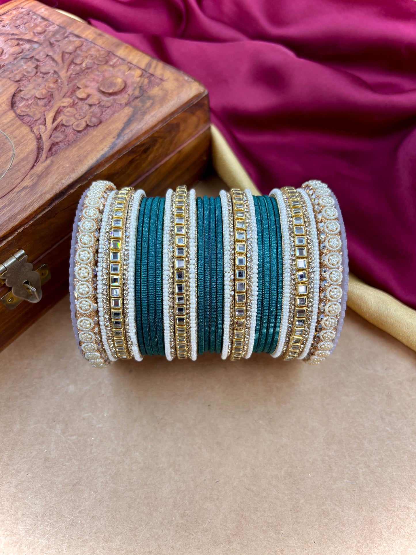 Traditional Peacock Kundan Bangles