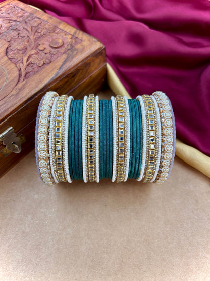 Traditional Peacock Kundan Bangles