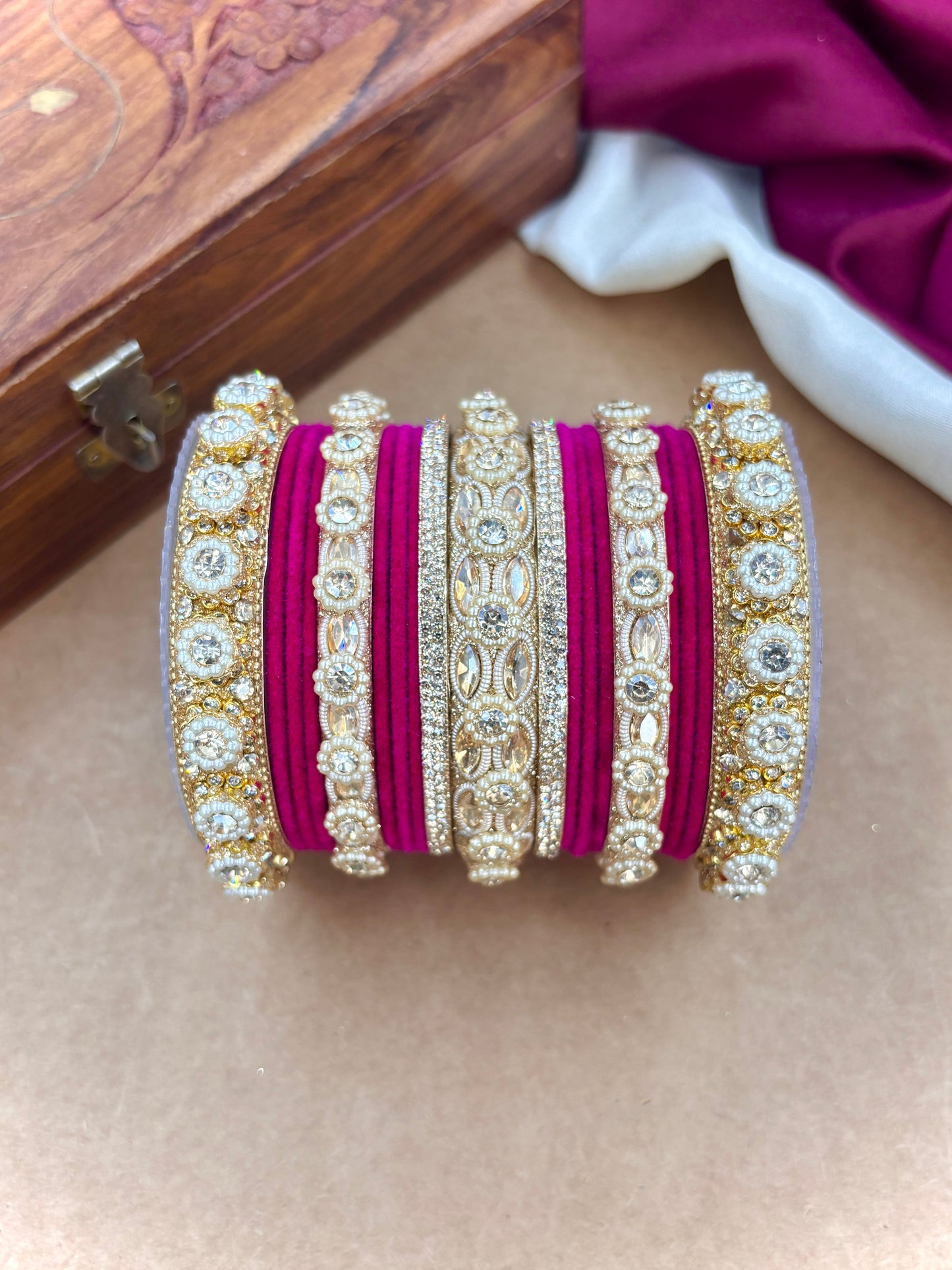 Royal Rani Velvet Bangles Set