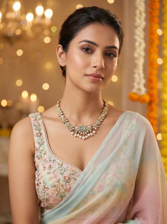 Ethnic Antique MintPink Necklace Set
