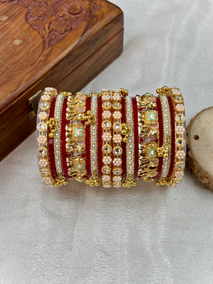Red Bridal Chuda Set for Wedding