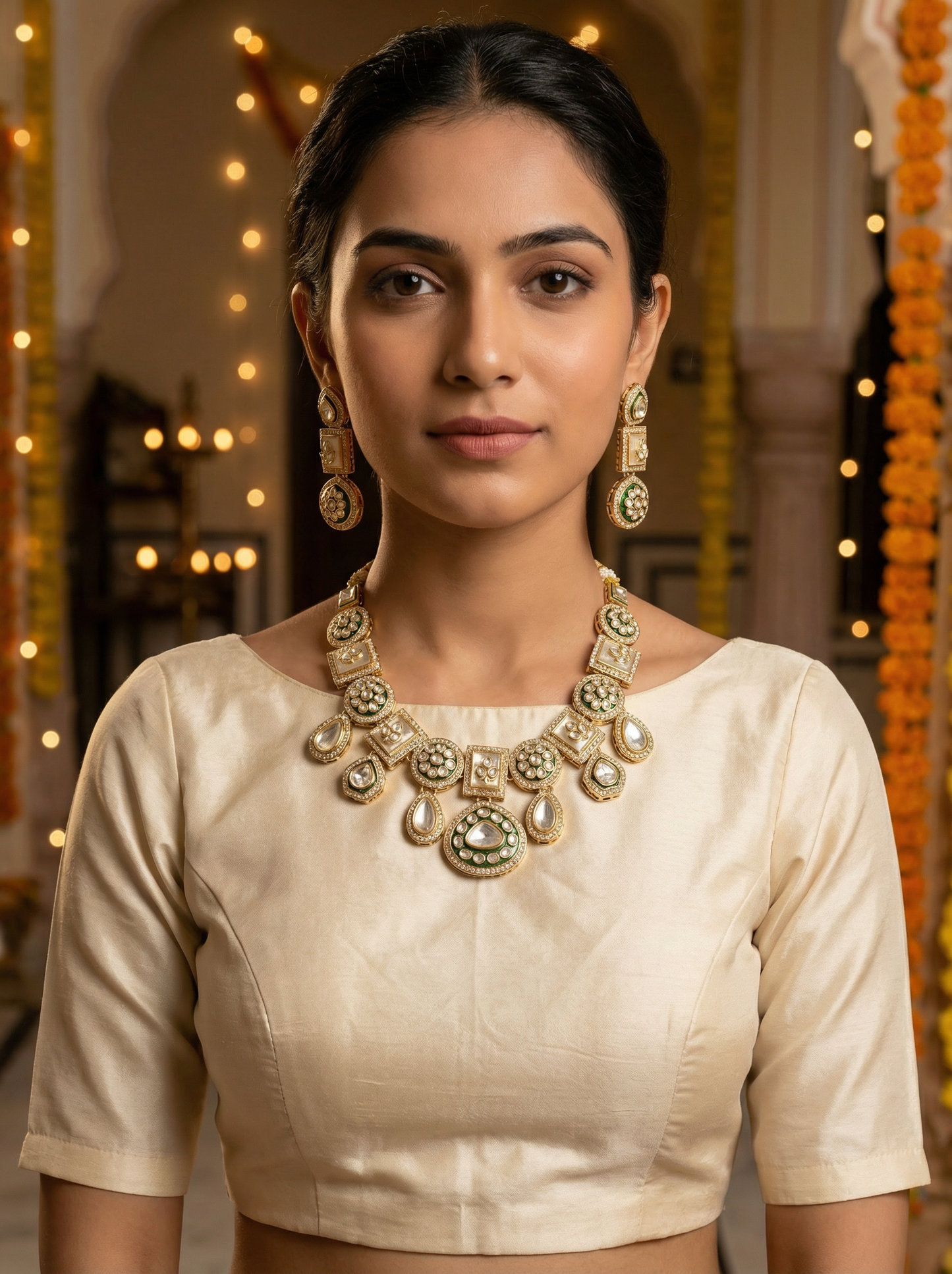 Polki Kundan Bridal Jewelry Set