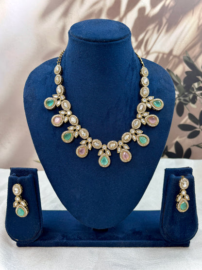 Party Wear Antique MintPink Necklace