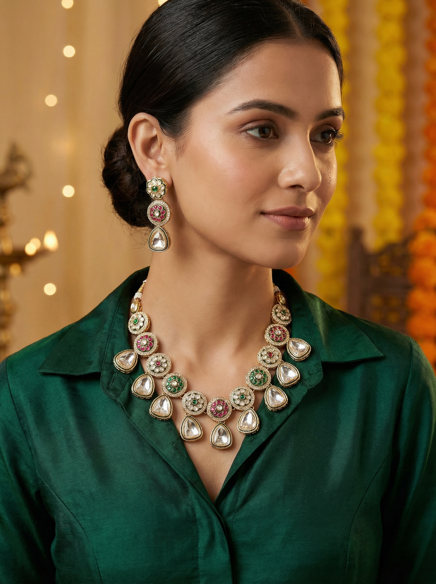 Royal Polki Kundan Bridal Necklace Set