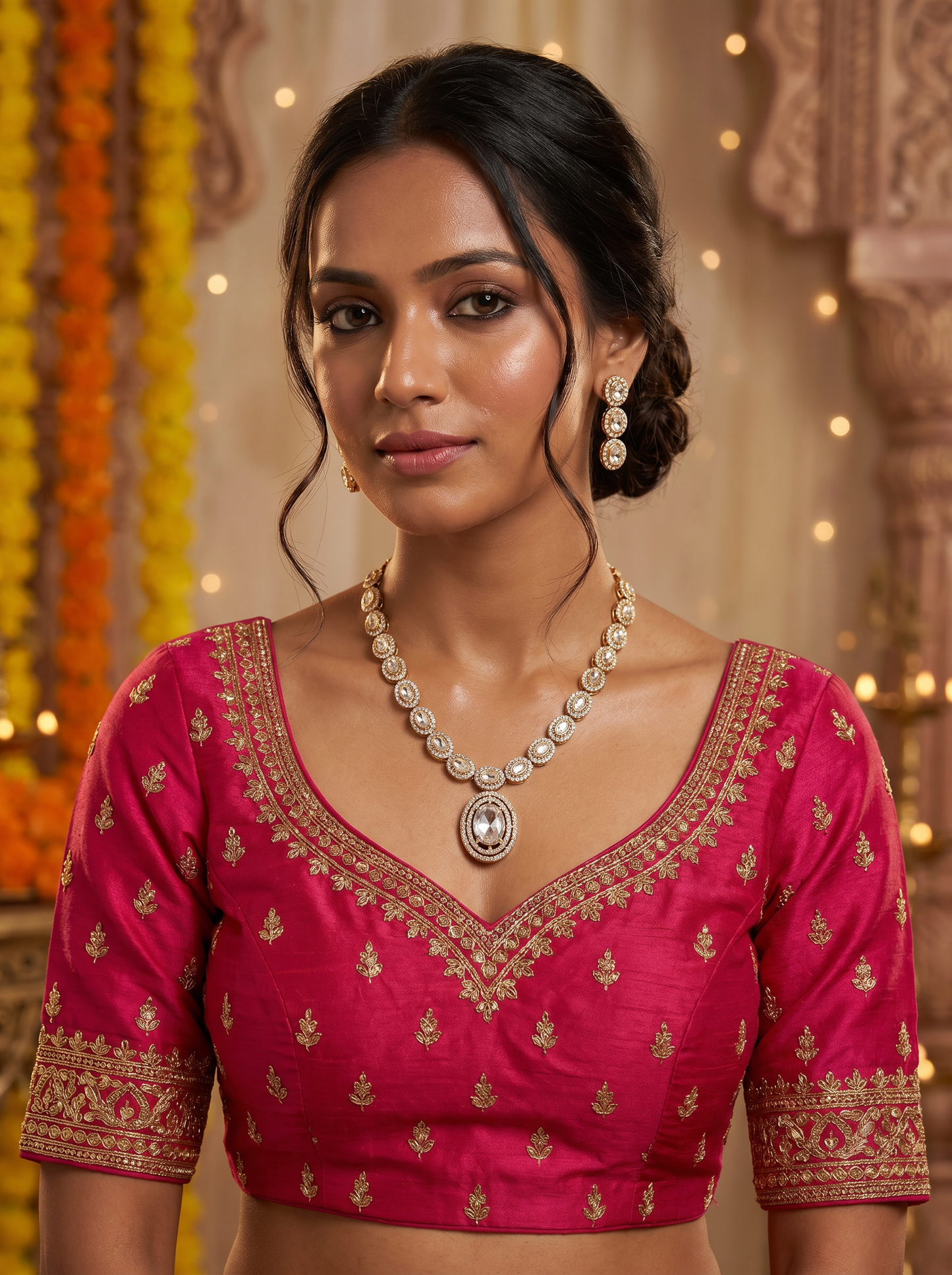 Long Antique Kundan Necklace