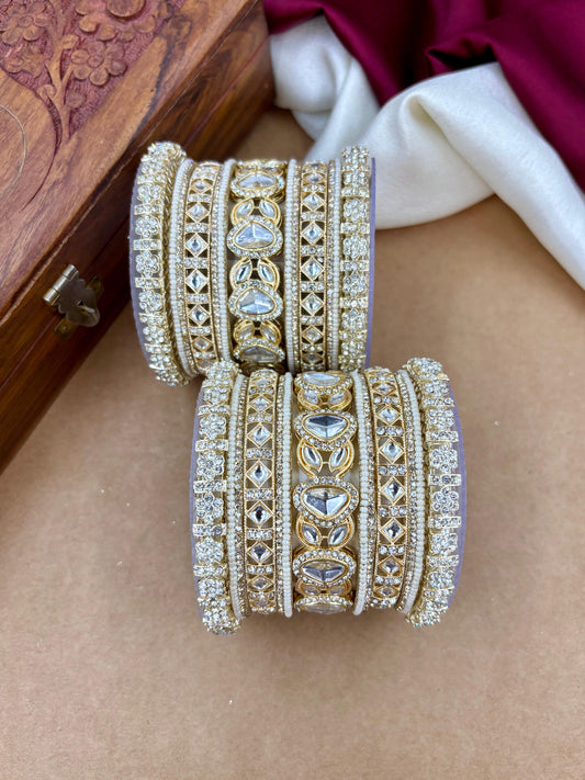Bridal Pearl Kundan Bangles Set