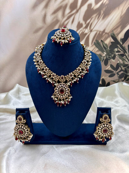 Royal Red Victorian Bridal Necklace