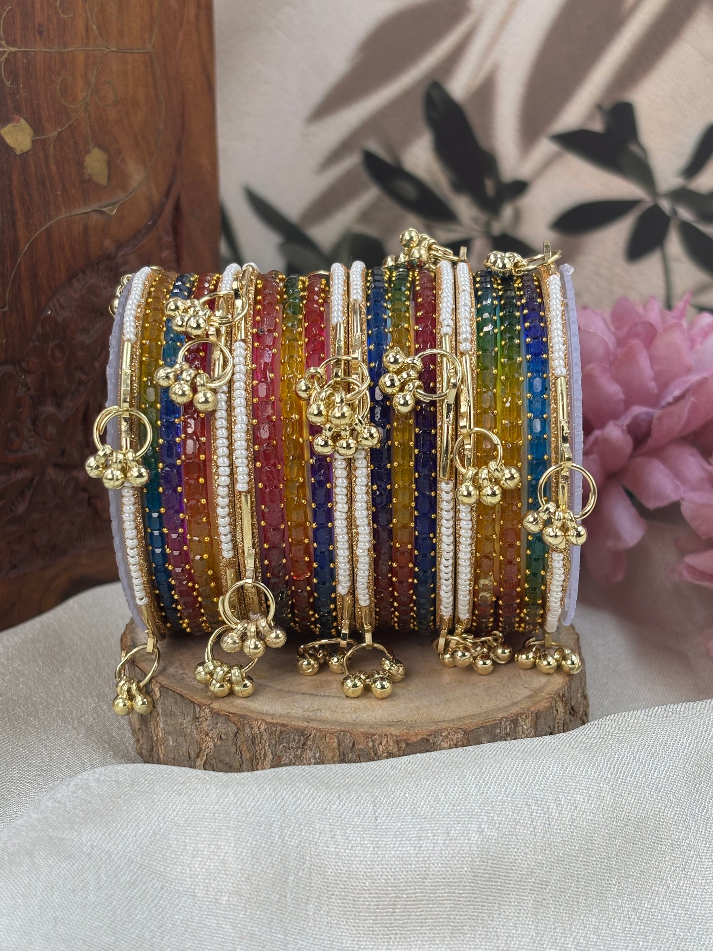 Kashmiri Ghunghroo Bangle Set - D MULTI