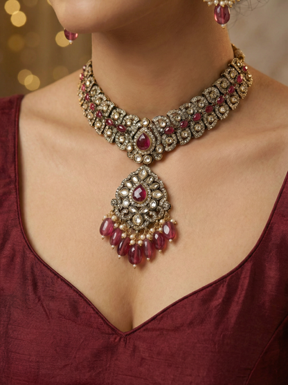 Traditional Antique Rani Kundan Choker Necklace