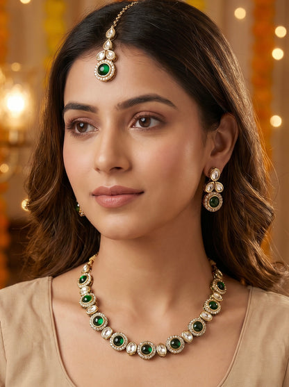 Green Kundan Jewellery Set