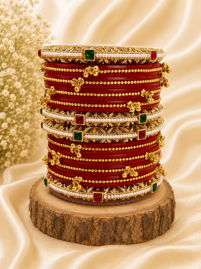 Traditional Red Bridal Chuda Set