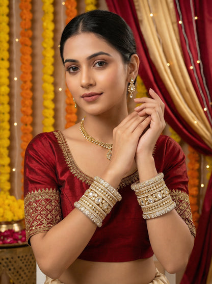 Bridal Pearl Kundan Bangles Set