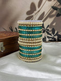 Santro Raindrop Glass Bangles Set
