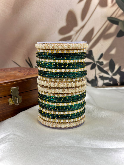 Rama Raindrop Glass Bangles Set