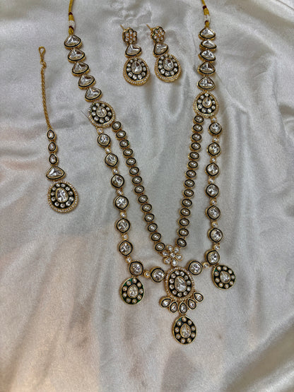 Maharani Style Long Polki Haar Necklace