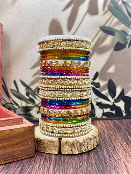 New Arrival Ethnic Glass Bangles Set