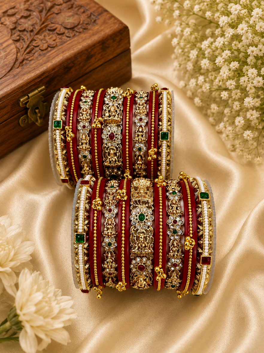 Temple Design Punjabi Chooda Set