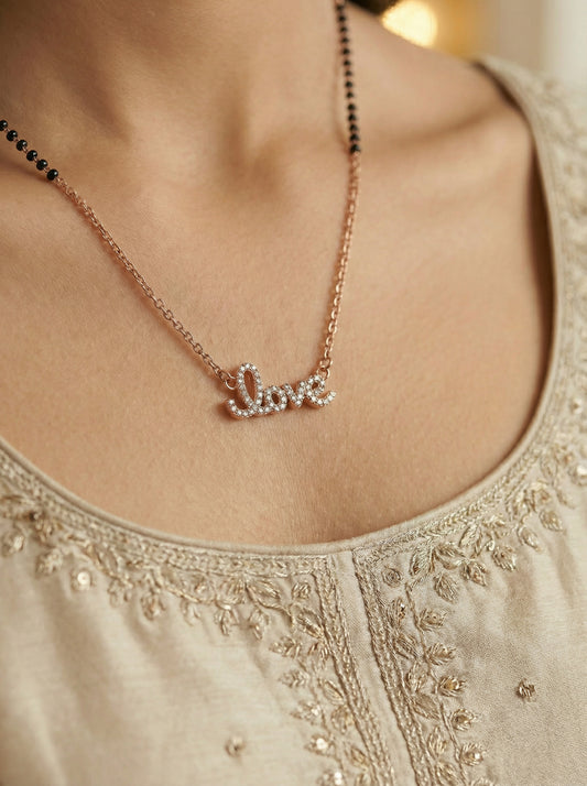 AD Mangalsutra for Women with Black Beads Chain