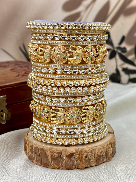 Traditional Kundan Rajwada Bridal Bangles