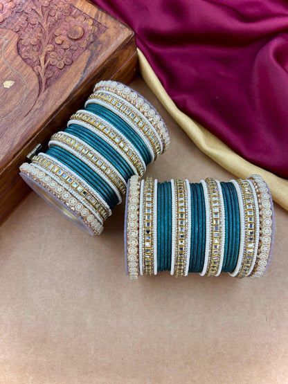 Traditional Peacock Kundan Bangles