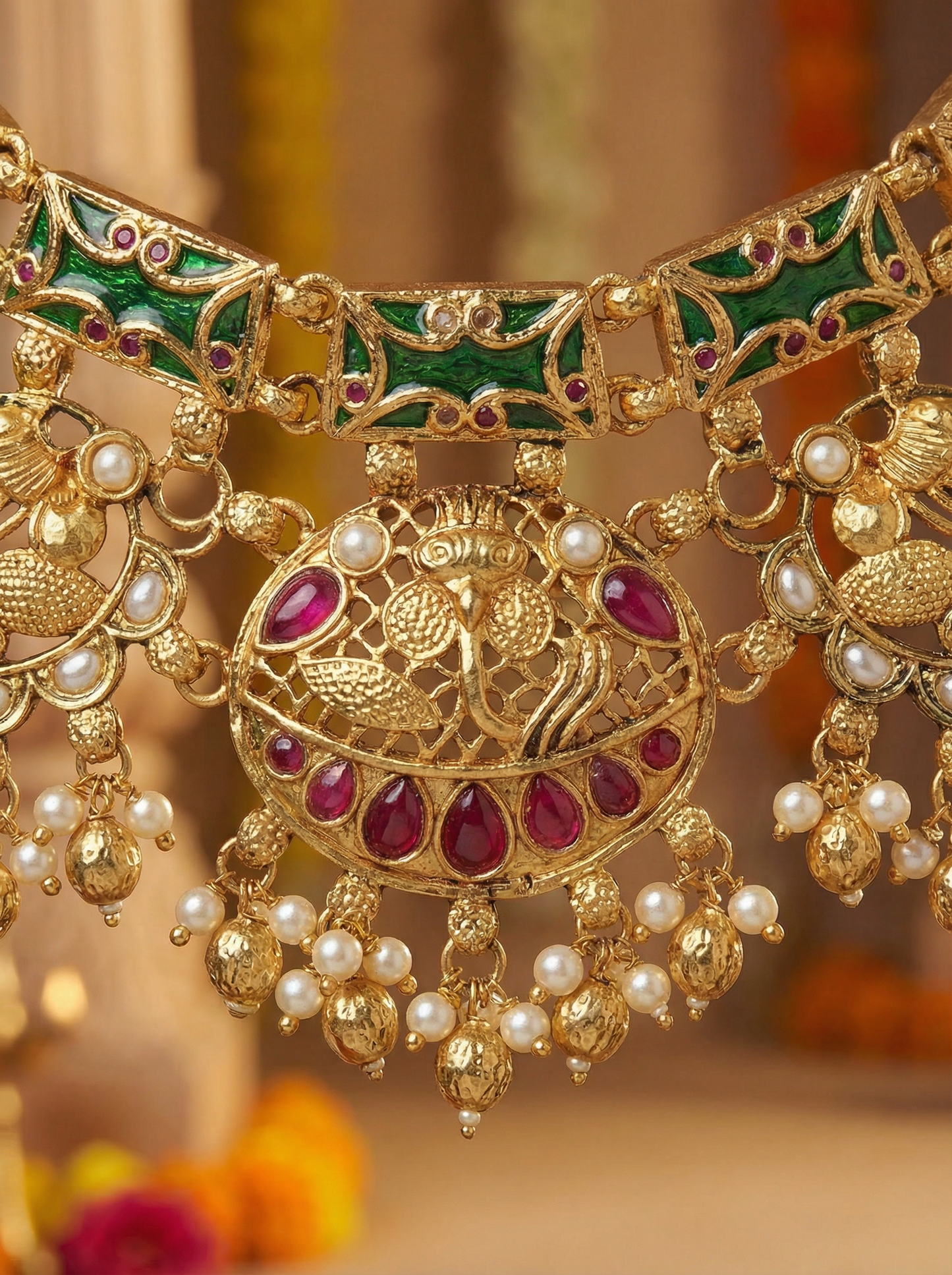 Heritage Bridal Pearl & Polki Choker Set