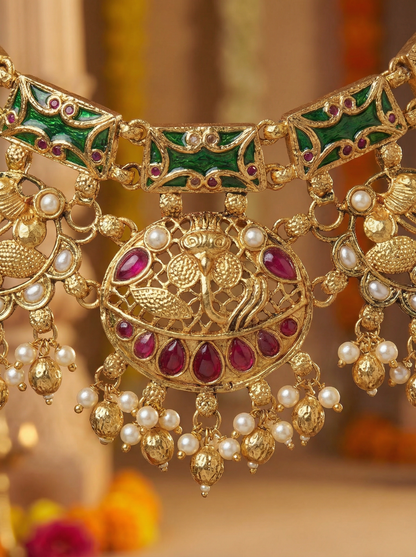 Heritage Bridal Pearl & Polki Choker Set