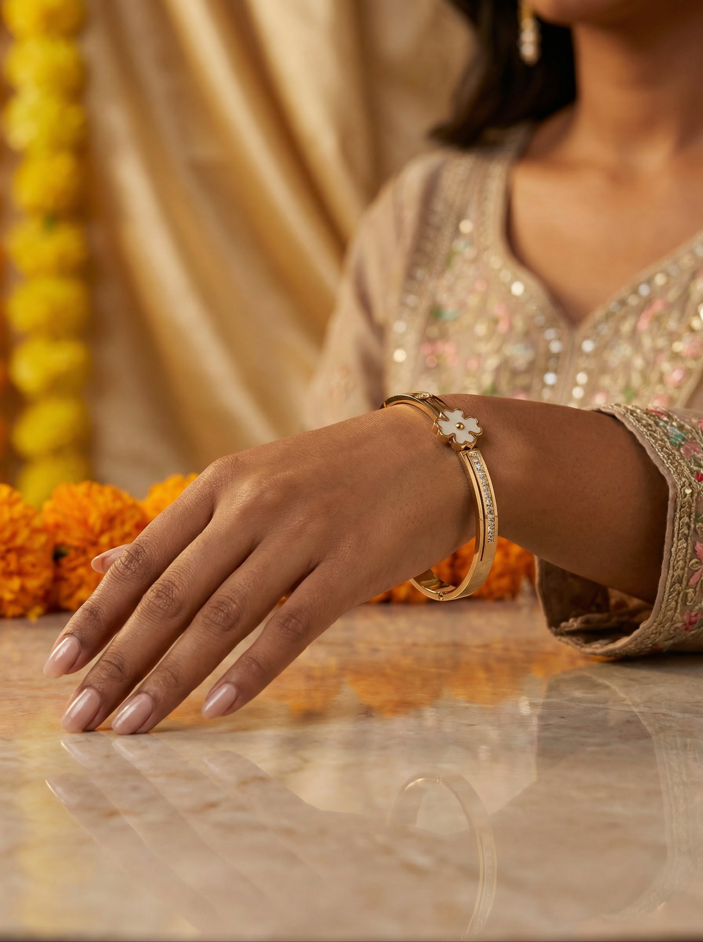 Minimalist Rose Gold Bracelet – Stainless Steel Waterproof
