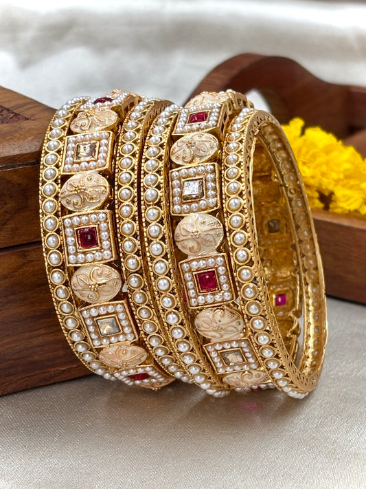 Traditional Pearl Bangles Set