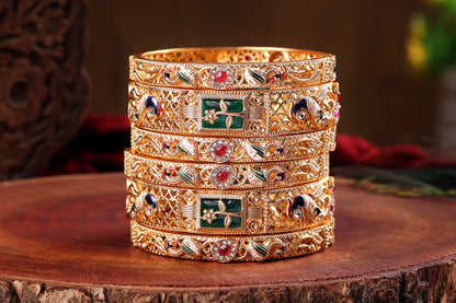 Peacock Meenakari Bangles