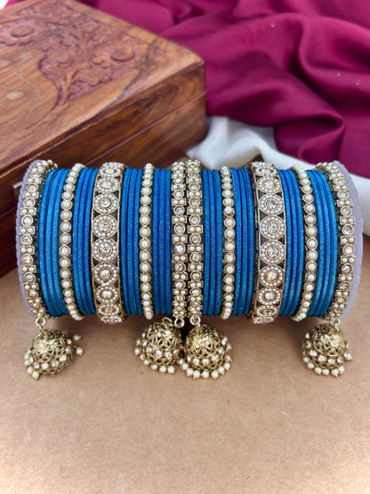 Ethnic Peacock Antique Finish Bangles Set