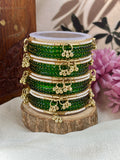 Kashmiri Ghunghroo Bangle Set - GREEN